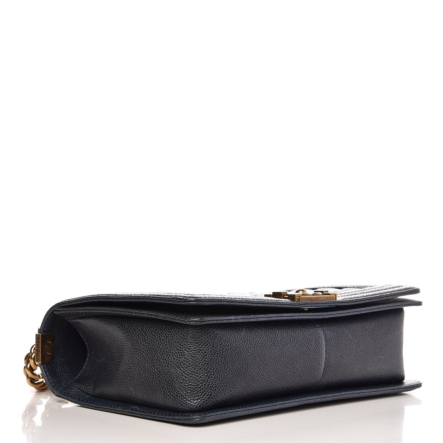 Chanel Caviar Quilted New Medium Boy Flap Dark Navy Blue 4 of 11
