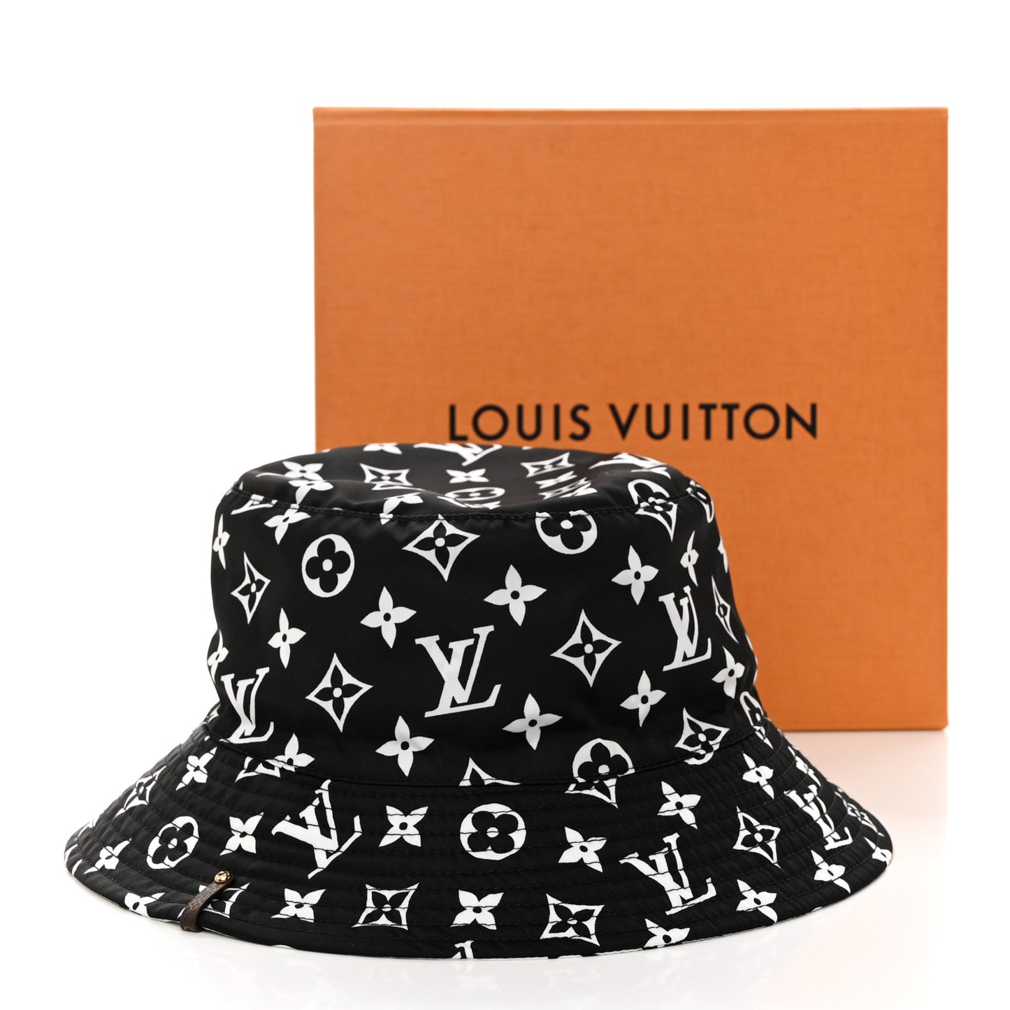 Nylon Monogram Reversible Bob Bucket Hat S Black White