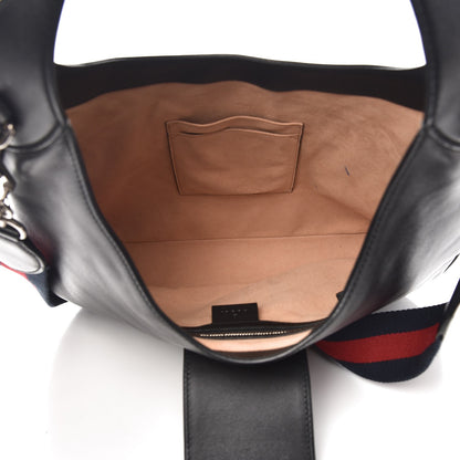Gucci Calfskin Web Garden Collection Embroidered Medium Dionysus Hobo Black 4 of 9