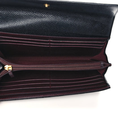 Chanel Caviar Quilted Large Gusset Flap Wallet Black 5 of 8
