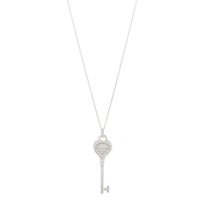 Tiffany Sterling Silver Return to Tiffany Heart Key Pendant Necklace 1 of 6