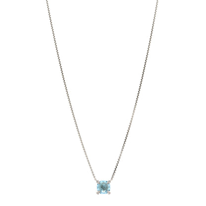 David Yurman Sterling Silver Diamond Blue Topaz 9mm Petite Chatelaine Pendant Necklace 1 of 6