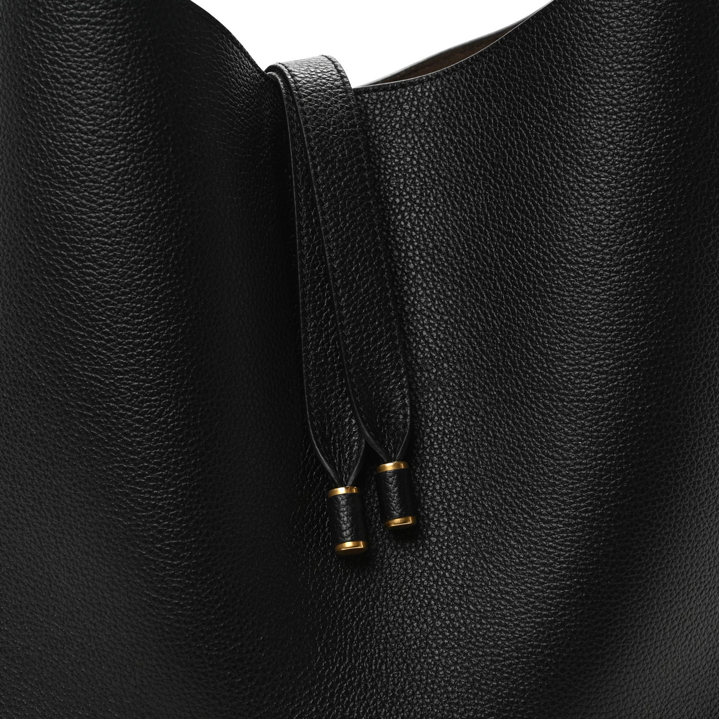 Grained Calfskin Marcie Hobo Bag Black