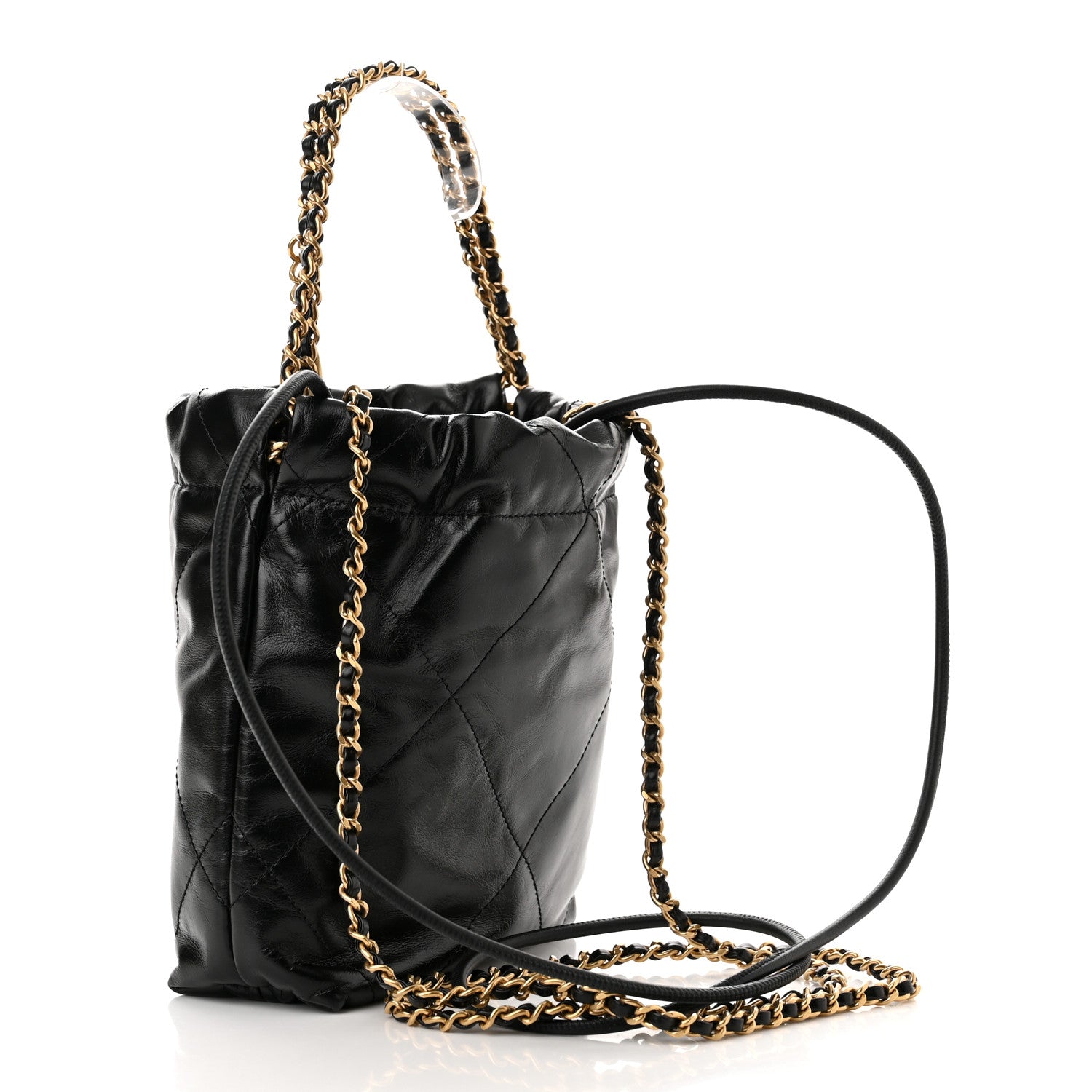 Chanel Shiny Calfskin Quilted Mini Chanel 22 Black 3 of 11