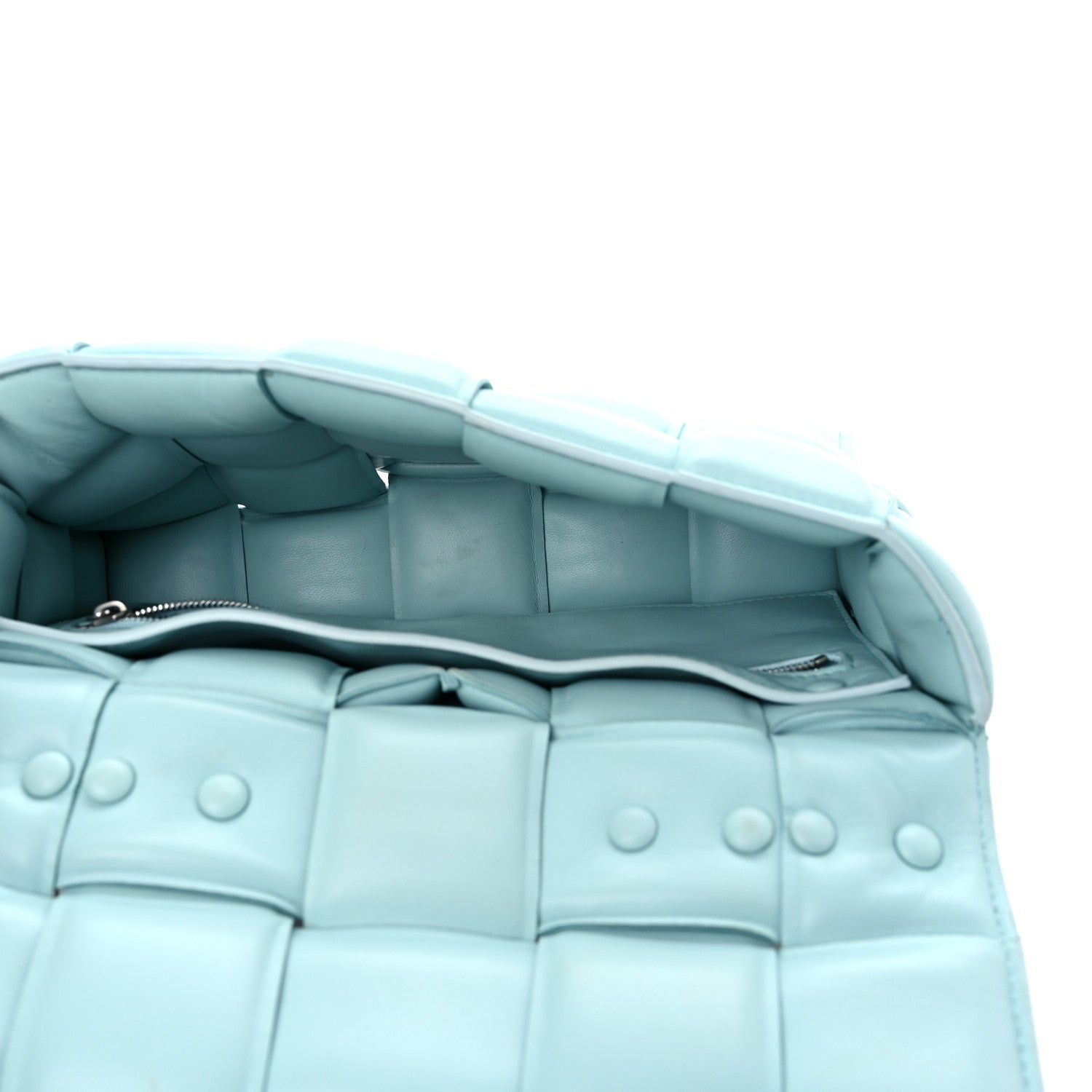 Bottega Veneta Lambskin Maxi Intreccio Padded Chain Cassette Crossbody Bag Spearmint 5 of 17