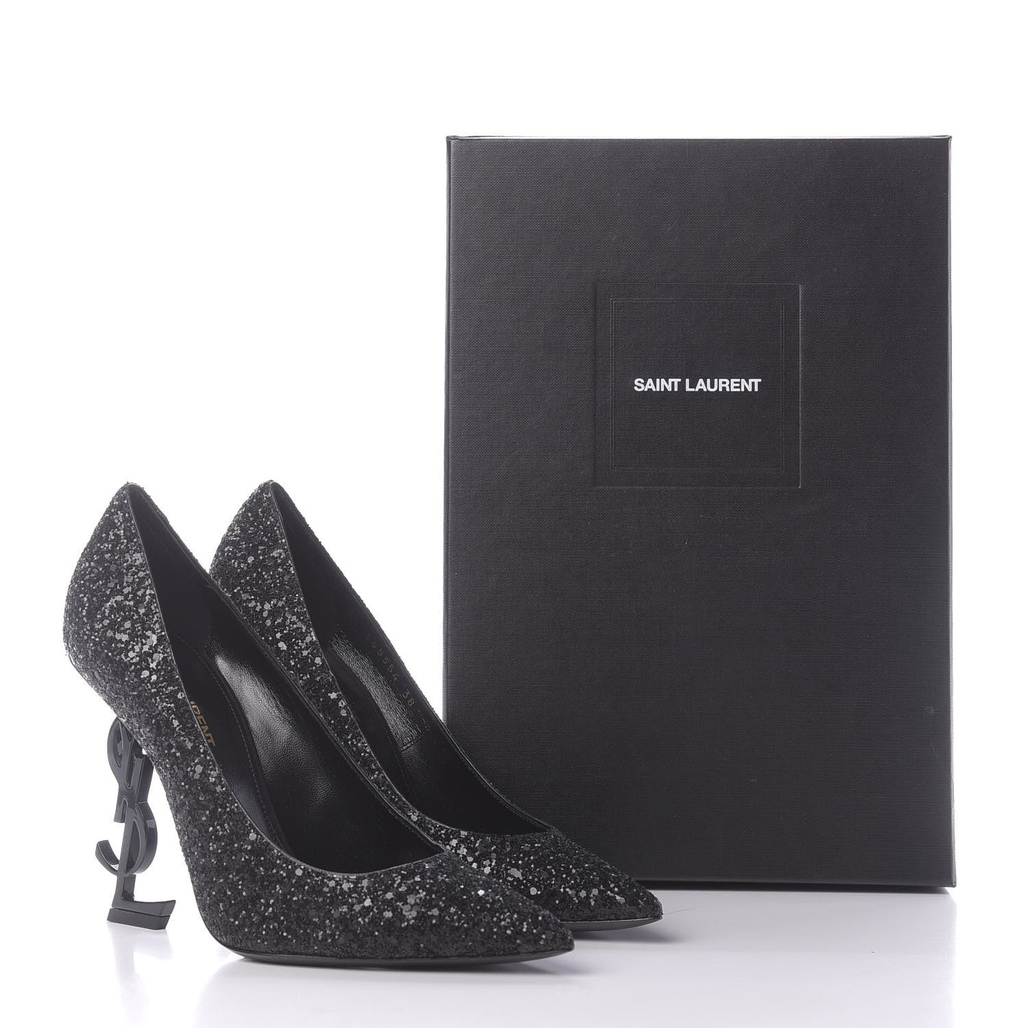 Saint Laurent Glitter Opyum 100 Pumps 38 Black 11 of 11