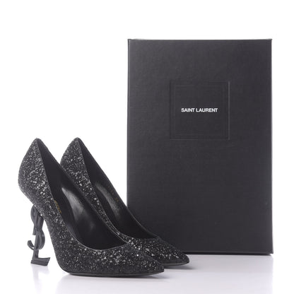 Saint Laurent Glitter Opyum 100 Pumps 38 Black 11 of 11