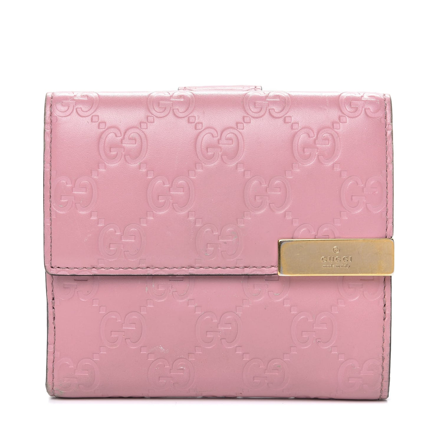 Guccissima Dice French Flap Wallet Carmine Rose