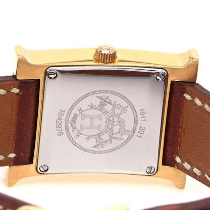 Hermes Stainless Steel Barenia 21mm Heure H Hour Quartz Watch Fauve 4 of 5