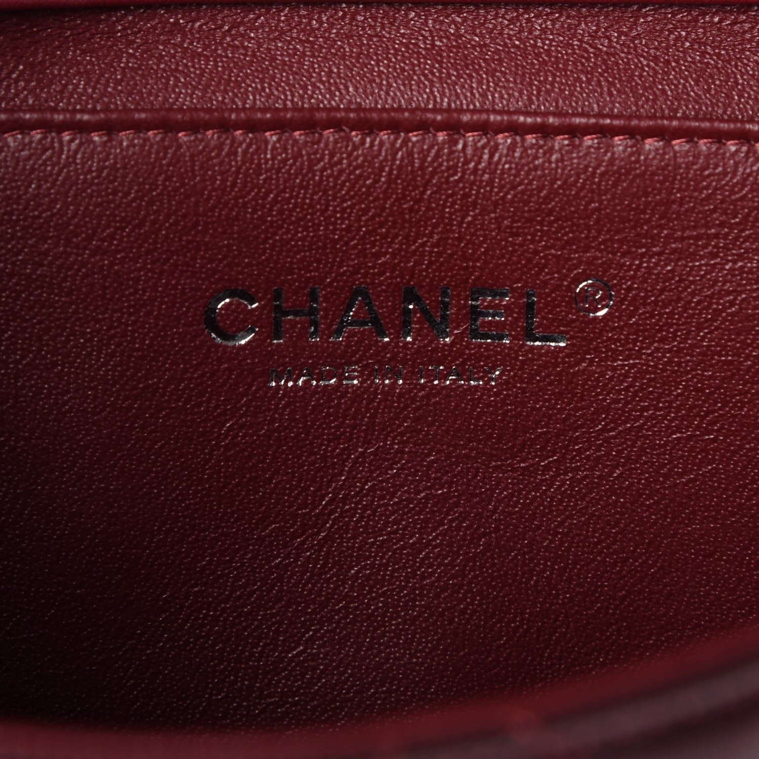 Chanel Striated Patent Quilted Clutch With Chain Flap Bordeaux 6 of 8