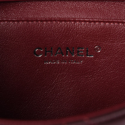 Chanel Striated Patent Quilted Clutch With Chain Flap Bordeaux 6 of 8