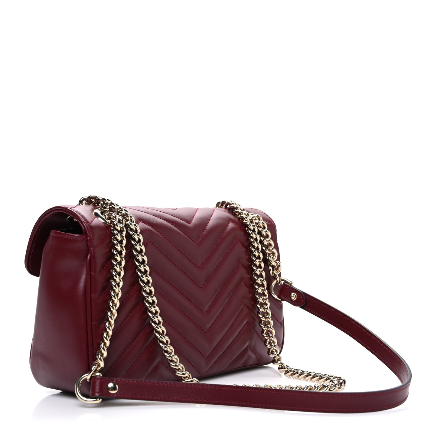 Calfskin Matelasse Medium GG Marmont Shoulder Bag Rosso Ancora Red