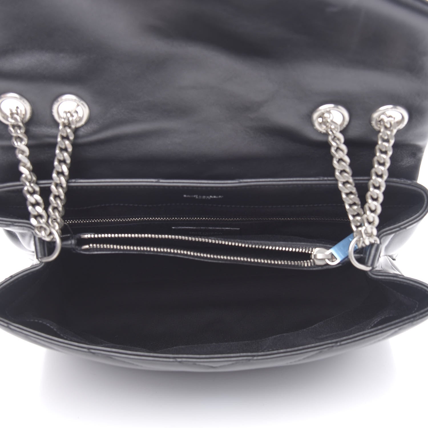 Saint Laurent Calfskin Y Quilted Monogram Medium Loulou Chain Satchel Black 6 of 11