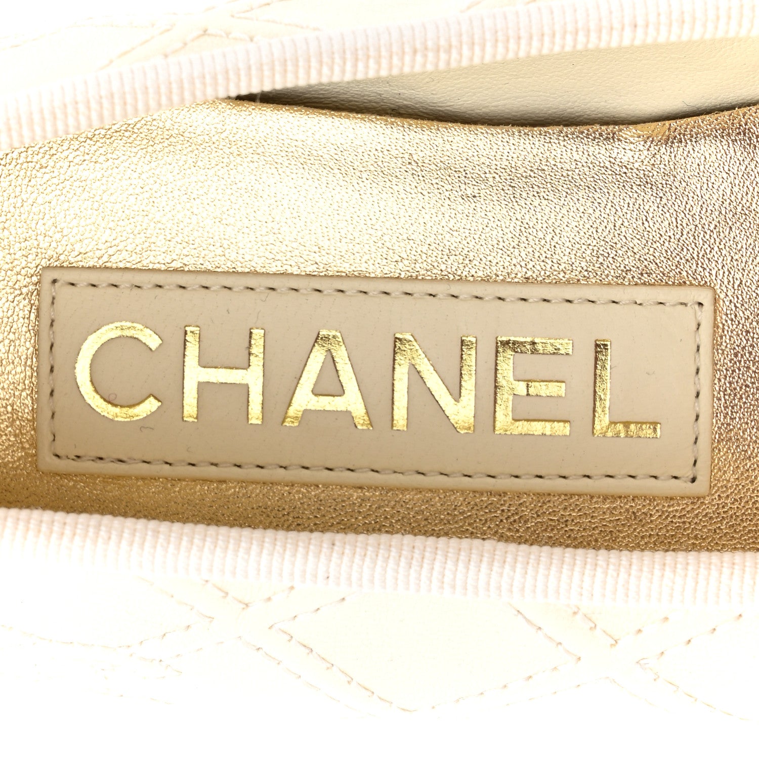 Chanel Lambskin Patent Double Stitched CC Cap Toe Ballerina Flats 36 Ivory Black 7 of 9