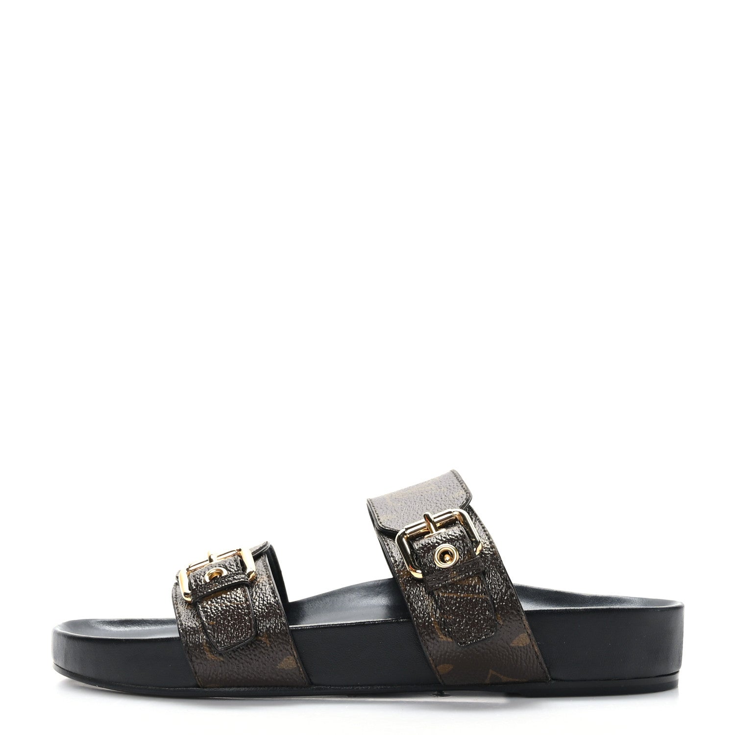 Louis Vuitton Monogram Bom Dia Mule Sandals 38 Black 1 of 8