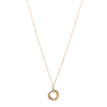 Cartier 18K Pink Yellow White Gold Diamond Trinity Pendant Necklace 1 of 6