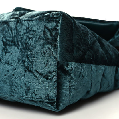 Saint Laurent Crushed Velvet Quilted Small Loulou Puffer Monogram Chain Satchel Emerald Vert 10 of 10