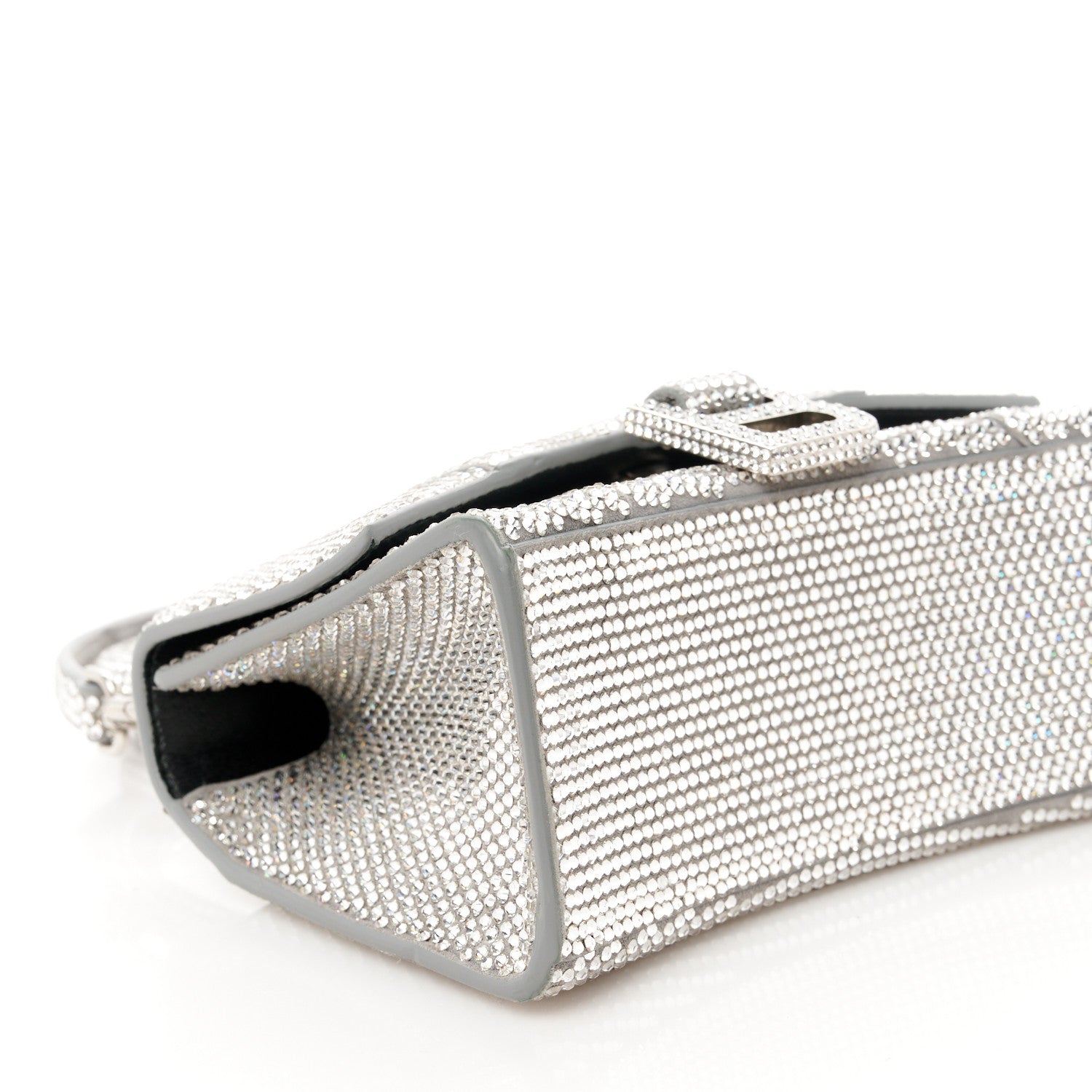 Balenciaga Strass Suede Hourglass Top Handle Bag XS Smoke Grey Crystal 10 of 11