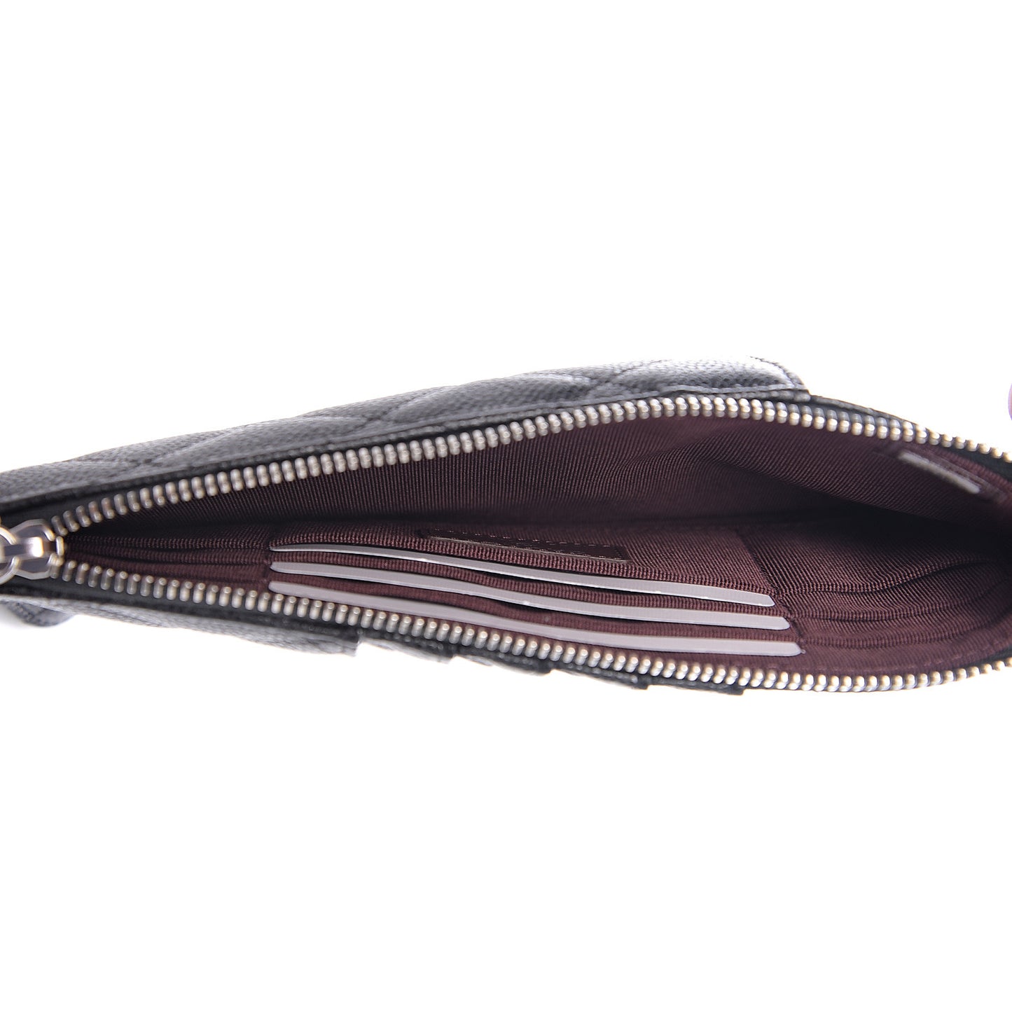 Caviar Quilted Classic Flat Wallet Pouch Black