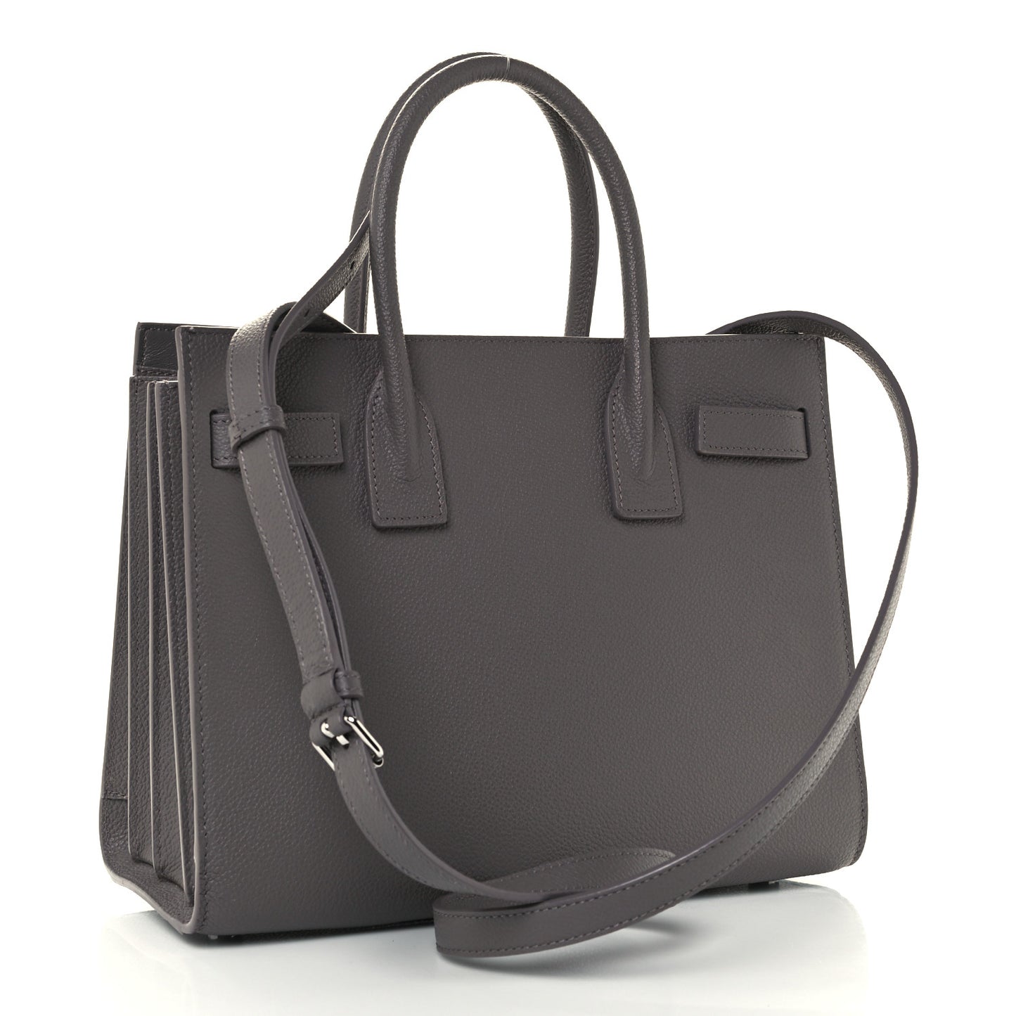 Grained Calfskin Baby Sac De Jour Fog