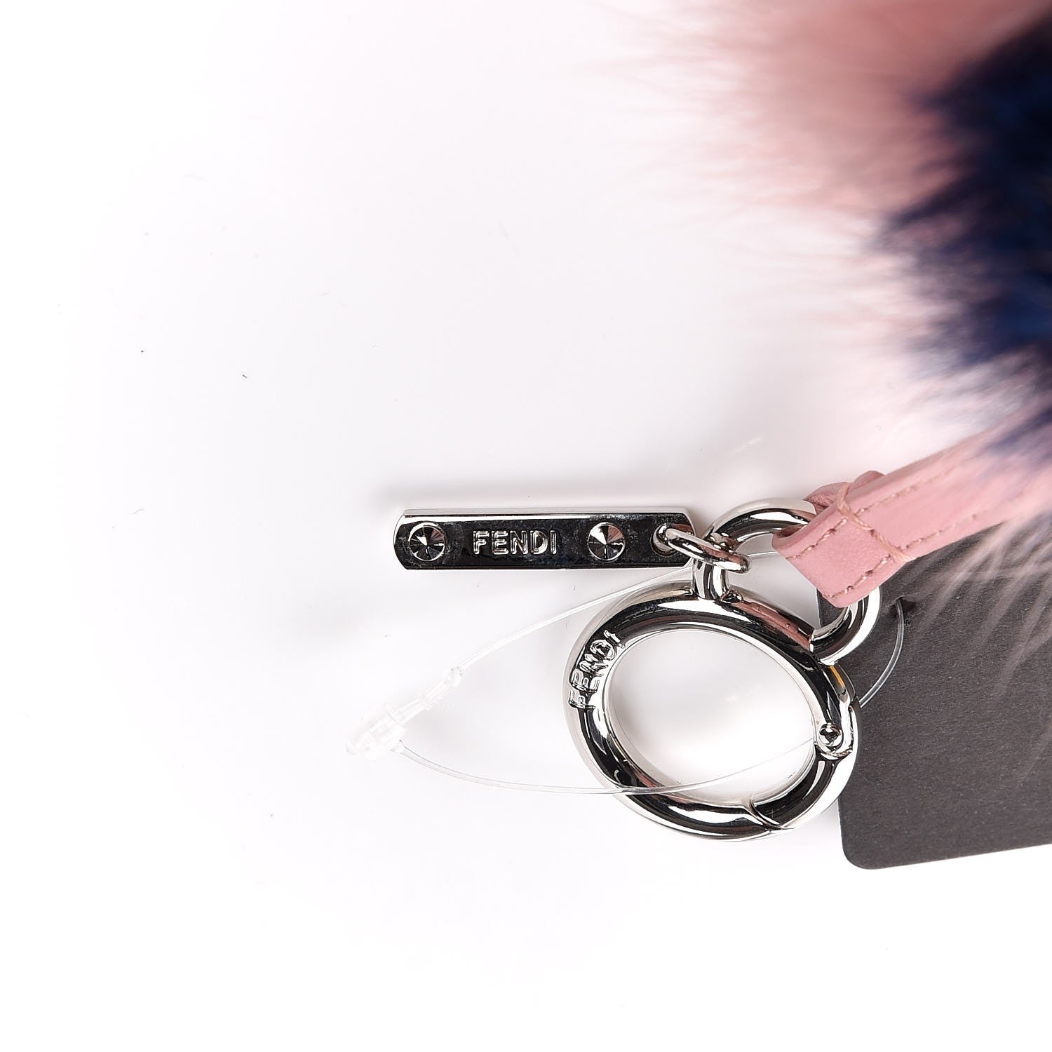 Fendi Fox Fur Shiny Nappa Bi-Color R ABCharm Bag Charm Rosa Chiaro Blue Bubblegum 3 of 7
