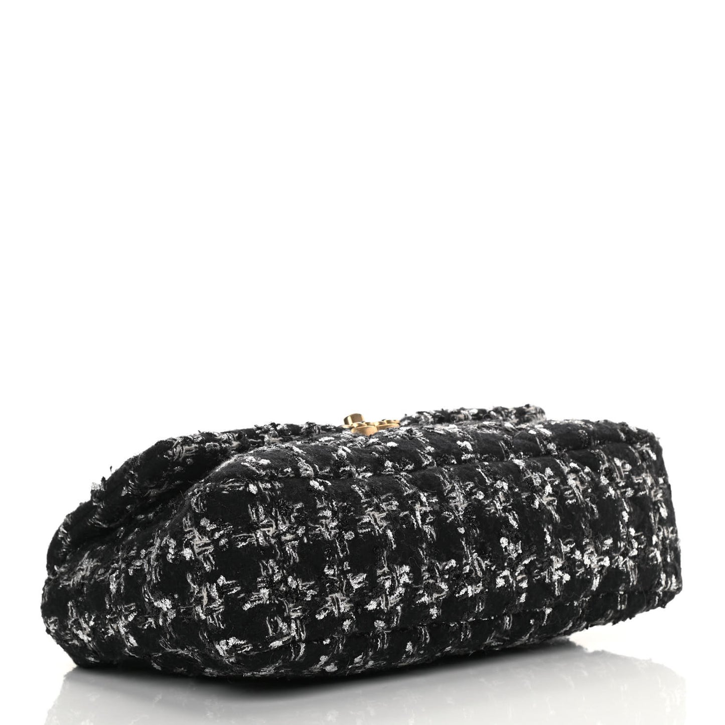 Tweed Quilted Large Chanel 19 Flap Black Ecru White