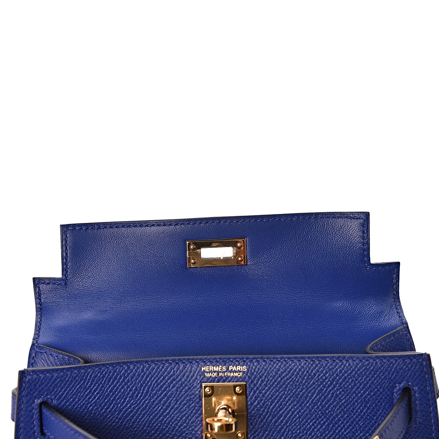 Epsom Mini Kelly Sellier 20 Bleu Electrique