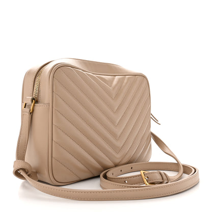 Saint Laurent Calfskin Matelasse Monogram Lou Camera Bag Dark Beige 3 of 14