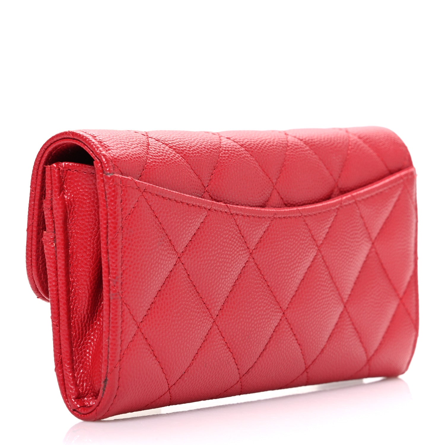 Chanel Caviar Quilted Medium Flap Wallet Red 3 of 9