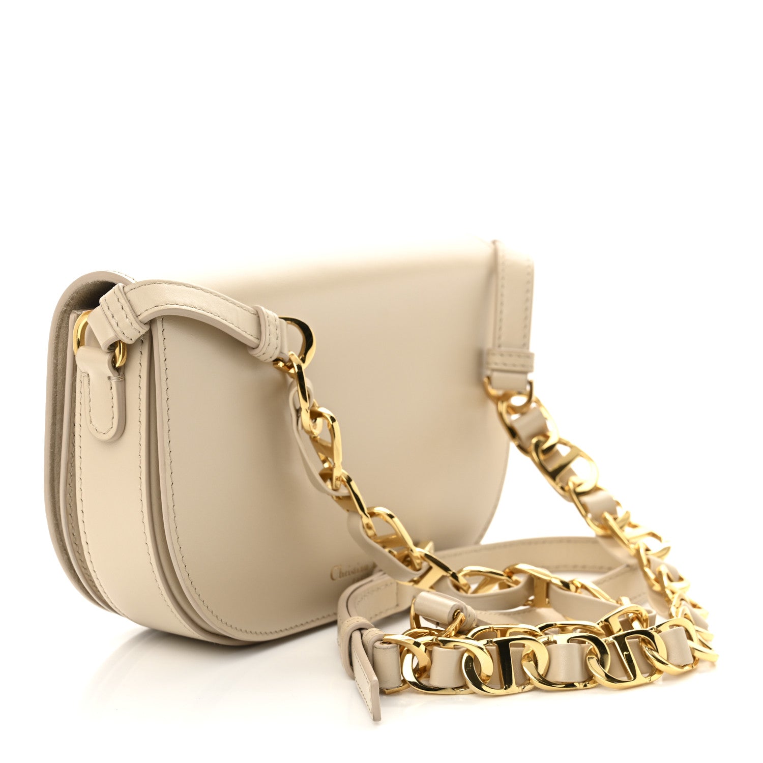 Christian Dior Calfskin CD Signature Flap Crossbody Caramel Beige