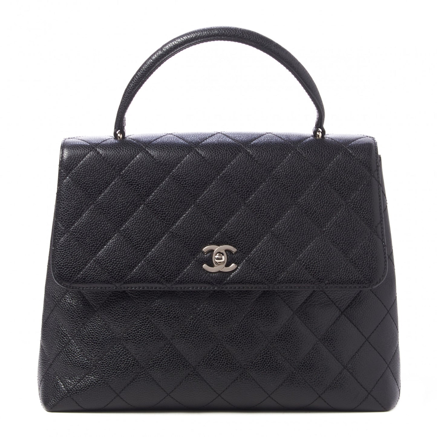Caviar Quilted Jumbo Kelly Flap Black