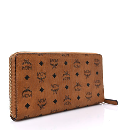 MCM Visetos Large Zip Around Wallet Cognac 3 of 7