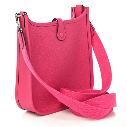 Hermes Taurillon Clemence Evelyne TPM Rose Shocking 3 of 10