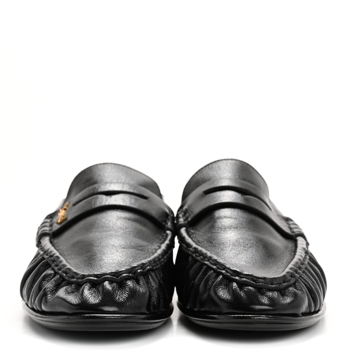 Calfskin Le Loafer Foldable Mens Penny Slippers 40 Black