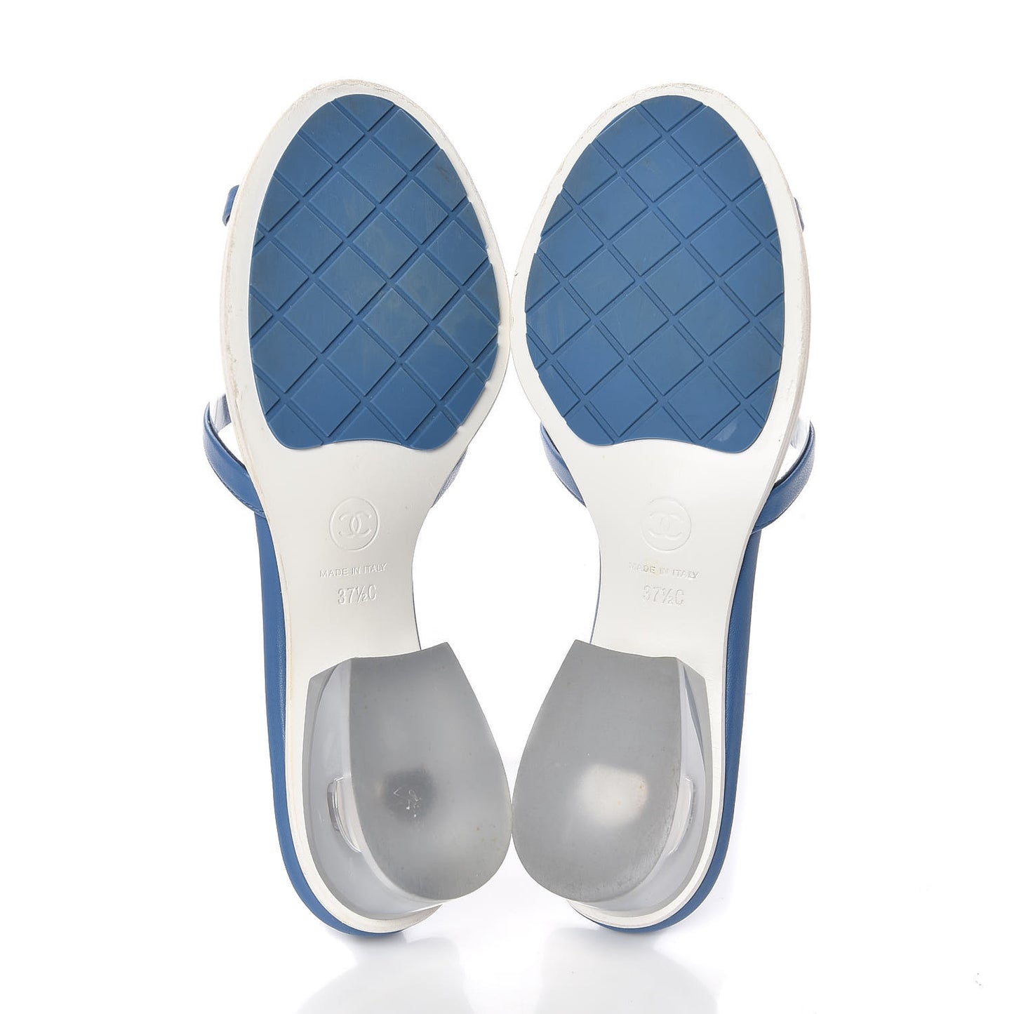 Lambskin PVC Mule 37.5 Transparent Blue