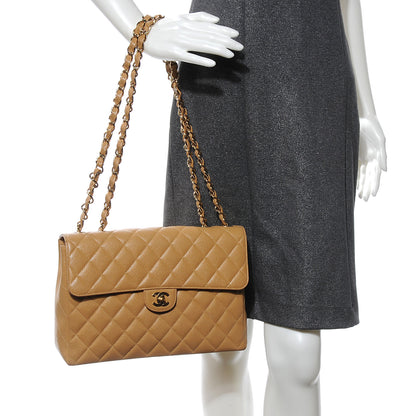 Chanel Caviar Jumbo Single Flap Beige 2 of 8