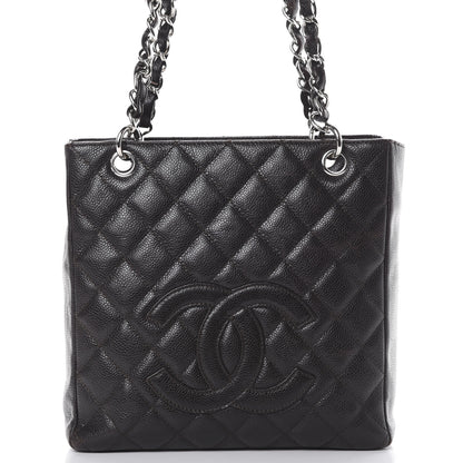 Chanel Caviar Petit Shopping Tote PST Dark Brown 7 of 15