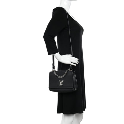 Louis Vuitton Calfskin Lockme II Chain Bag BB Black 2 of 12
