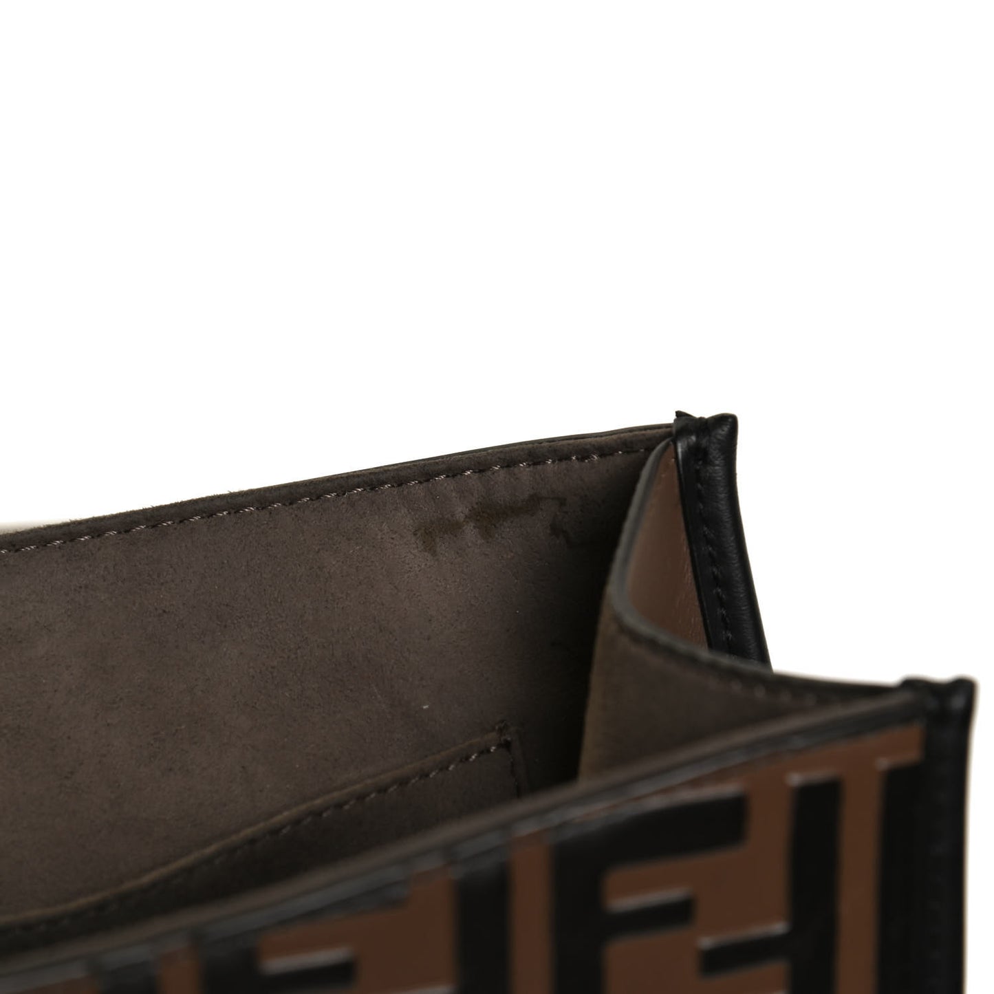 Vitello Century F is Fendi Bi-Color FF 1974 Embossed Kan I Shoulder Bag Maya Black