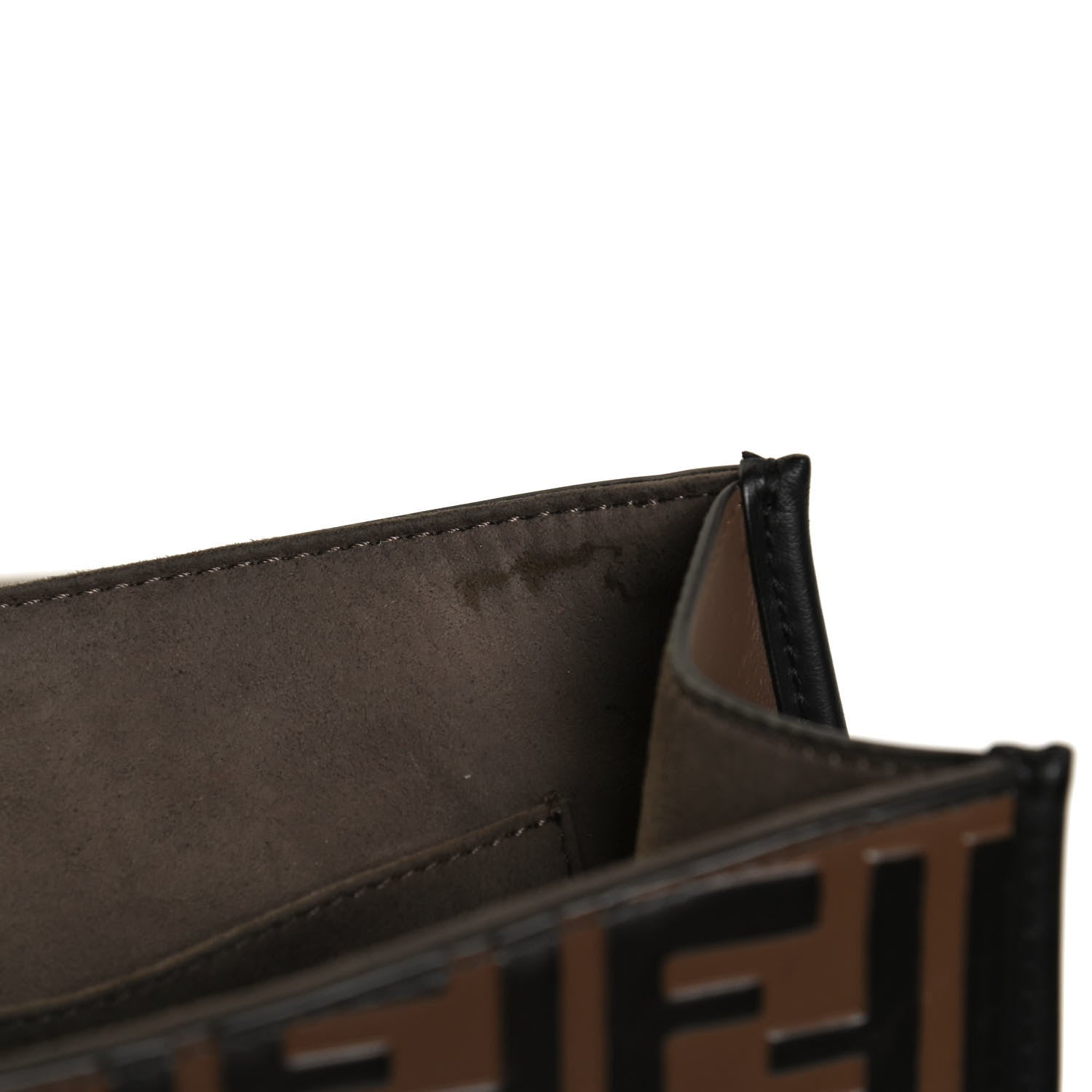 Fendi Vitello Century F is Fendi Bi-Color FF 1974 Embossed Kan I Shoulder Bag Maya Black 15 of 17