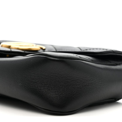 Gucci Calfskin Matelasse Super Mini GG Marmont Shoulder Bag Black 10 of 11