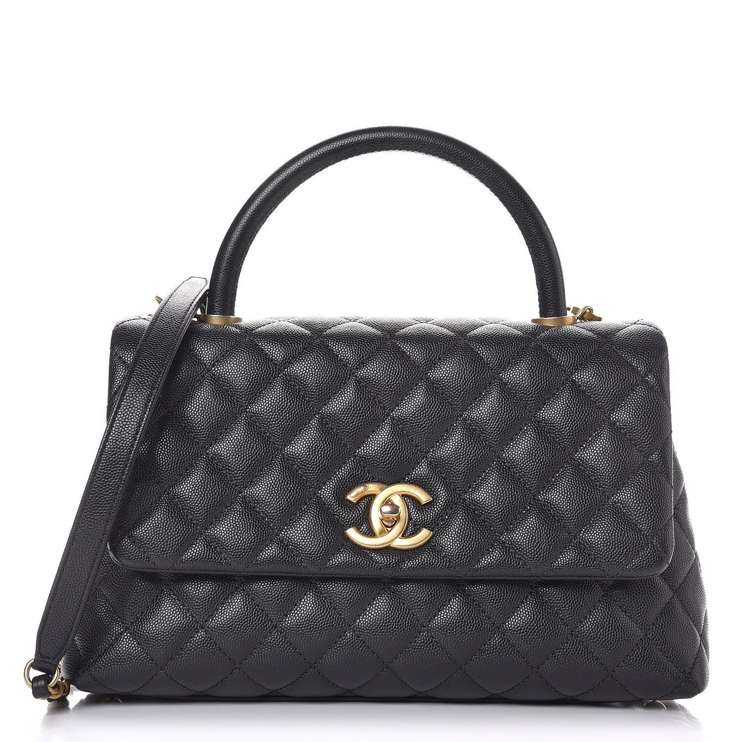 Chanel Caviar Quilted Small Coco Handle Flap Black 1 of 8