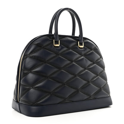 Louis Vuitton Lambskin Malletage Alma GM Navy Blue 3 of 9