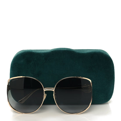 Gucci Metal Oversized Round Frame GG0225S Sunglasses Gold 8 of 8