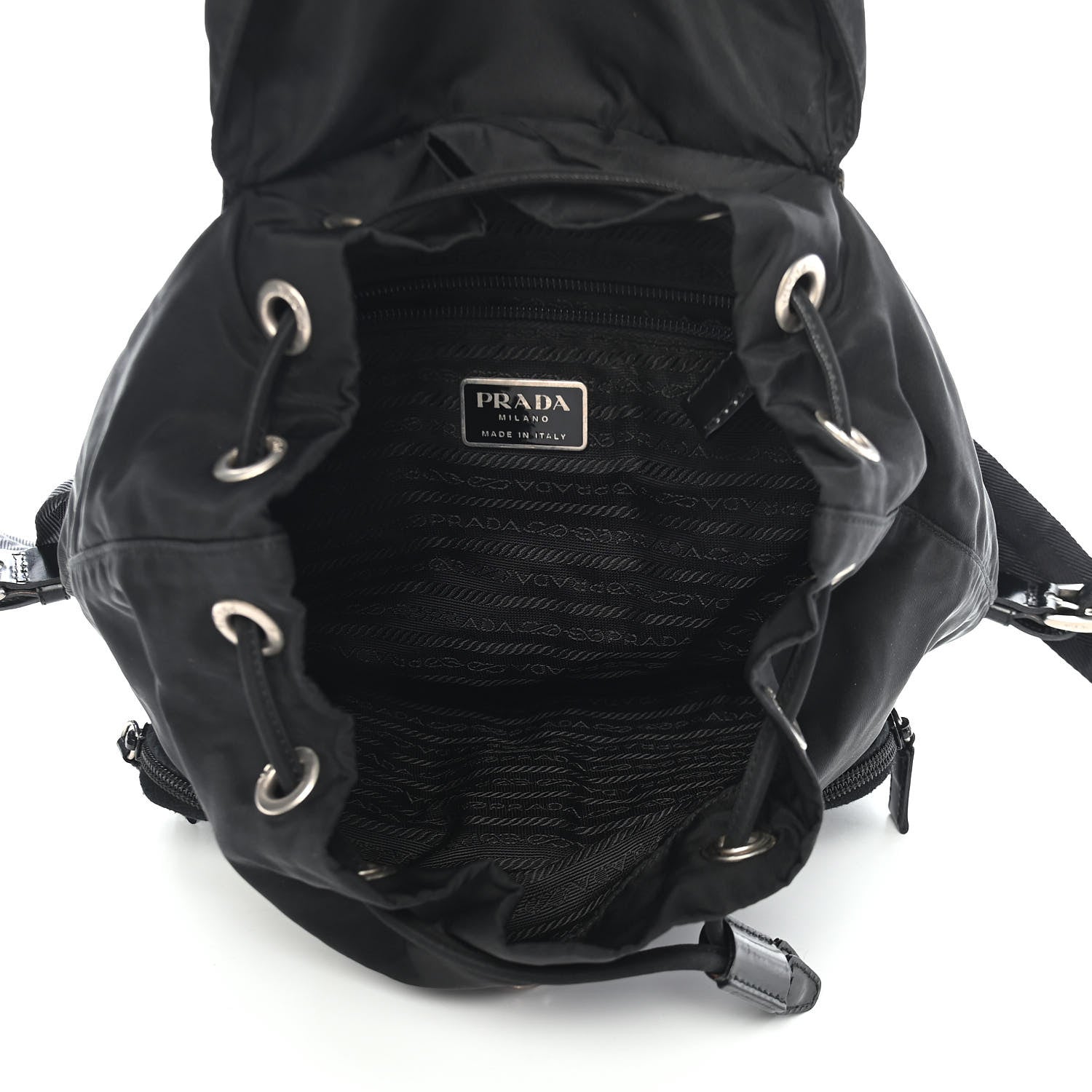 Prada Nylon Vela Medium Backpack Black 7 of 10