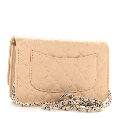 Chanel Caviar Quilted Wallet on Chain WOC Beige 3 of 12