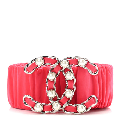 Chanel Lambskin Pearl CC Belt 85 34 Red 1 of 3
