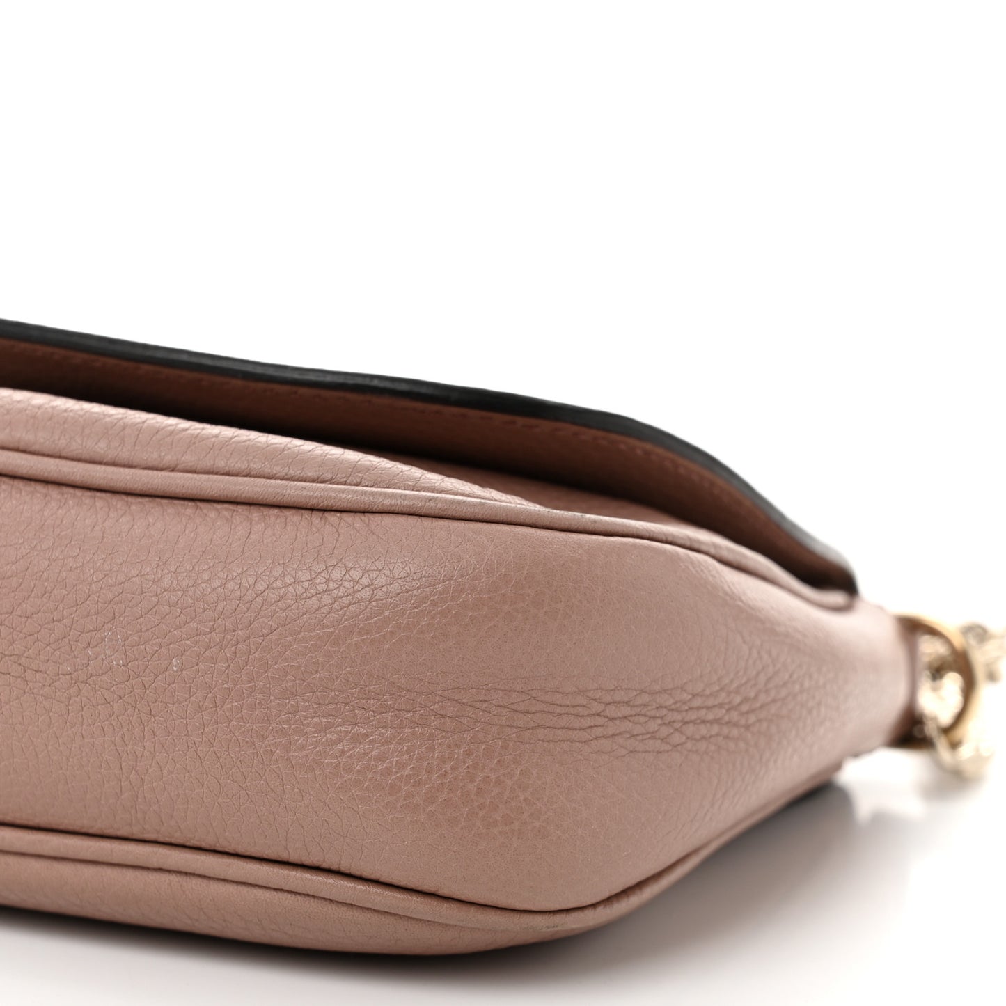 Pebbled Calfskin Medium Soho Flap Crossbody Pale Pink