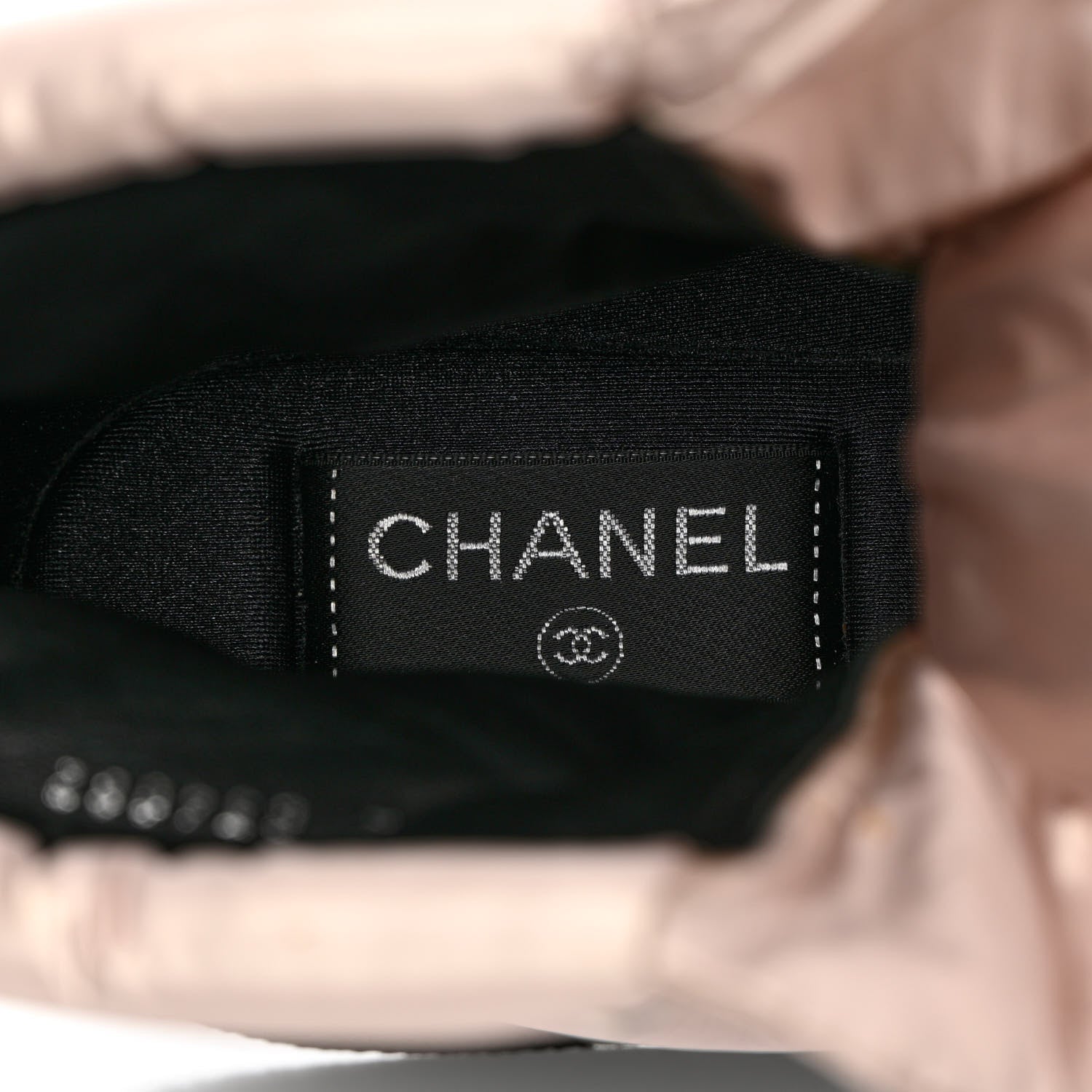 Chanel Nylon Calfskin Womens Coco Neige Short Boots 37.5 Pink Black 7 of 12