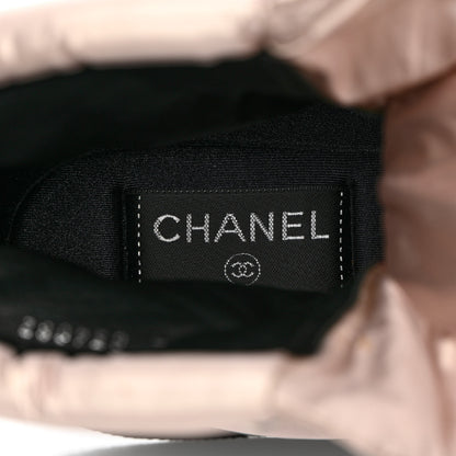 Chanel Nylon Calfskin Womens Coco Neige Short Boots 37.5 Pink Black 7 of 12